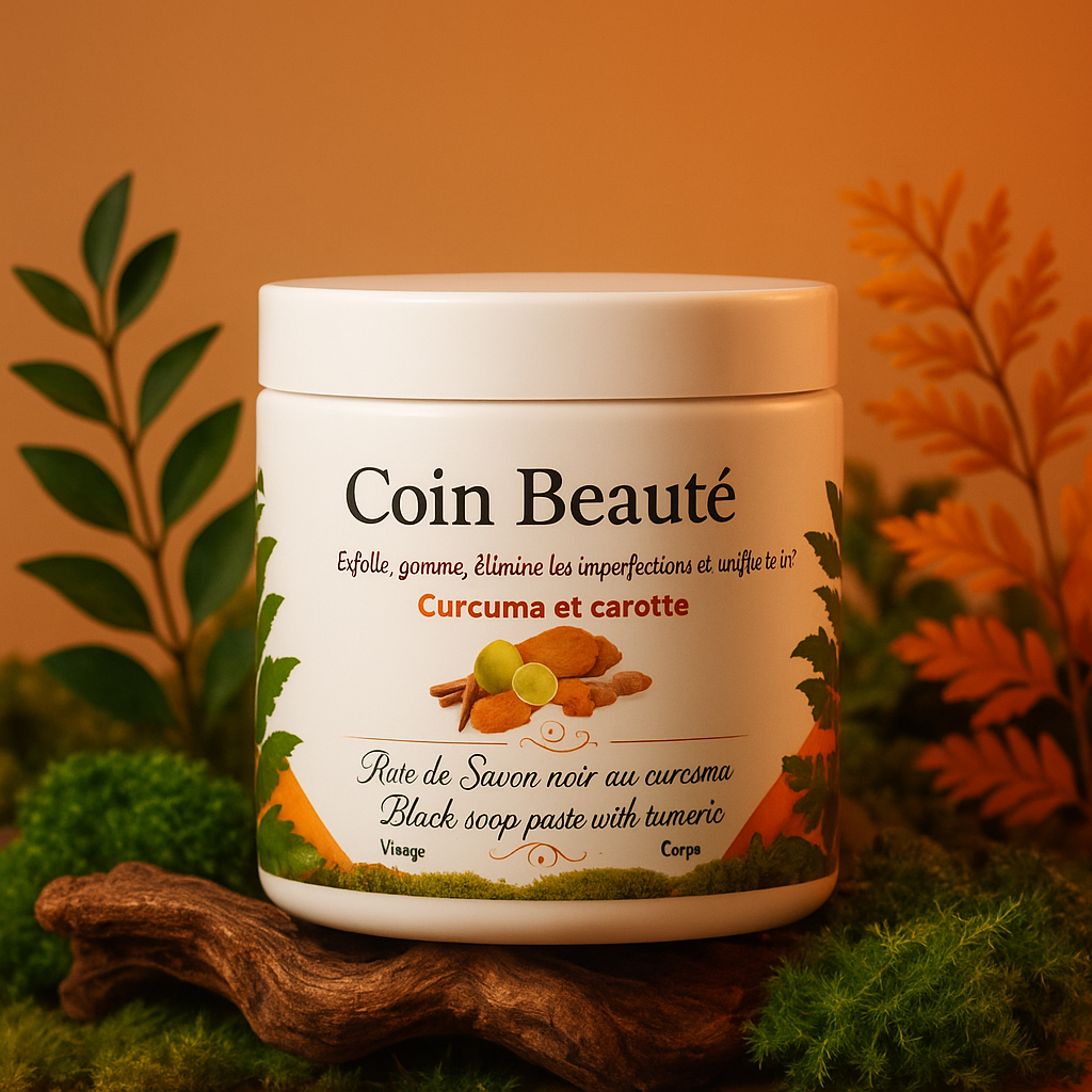 Savon Noir en Pâte Curcuma & Carotte – Exfoliant Éclat & Anti-Taches – Image 2