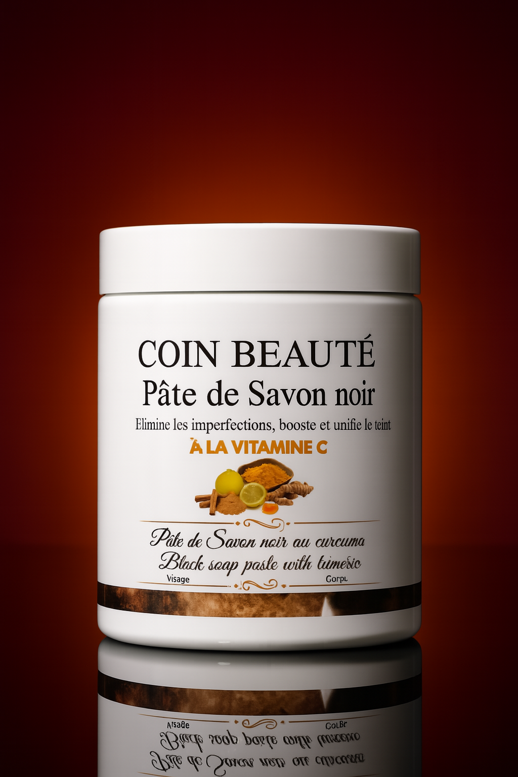 Savon Noir en Pâte à la Vitamine C & Curcuma – Éclat, Anti-Imperfections & Teint Unifié – Image 5