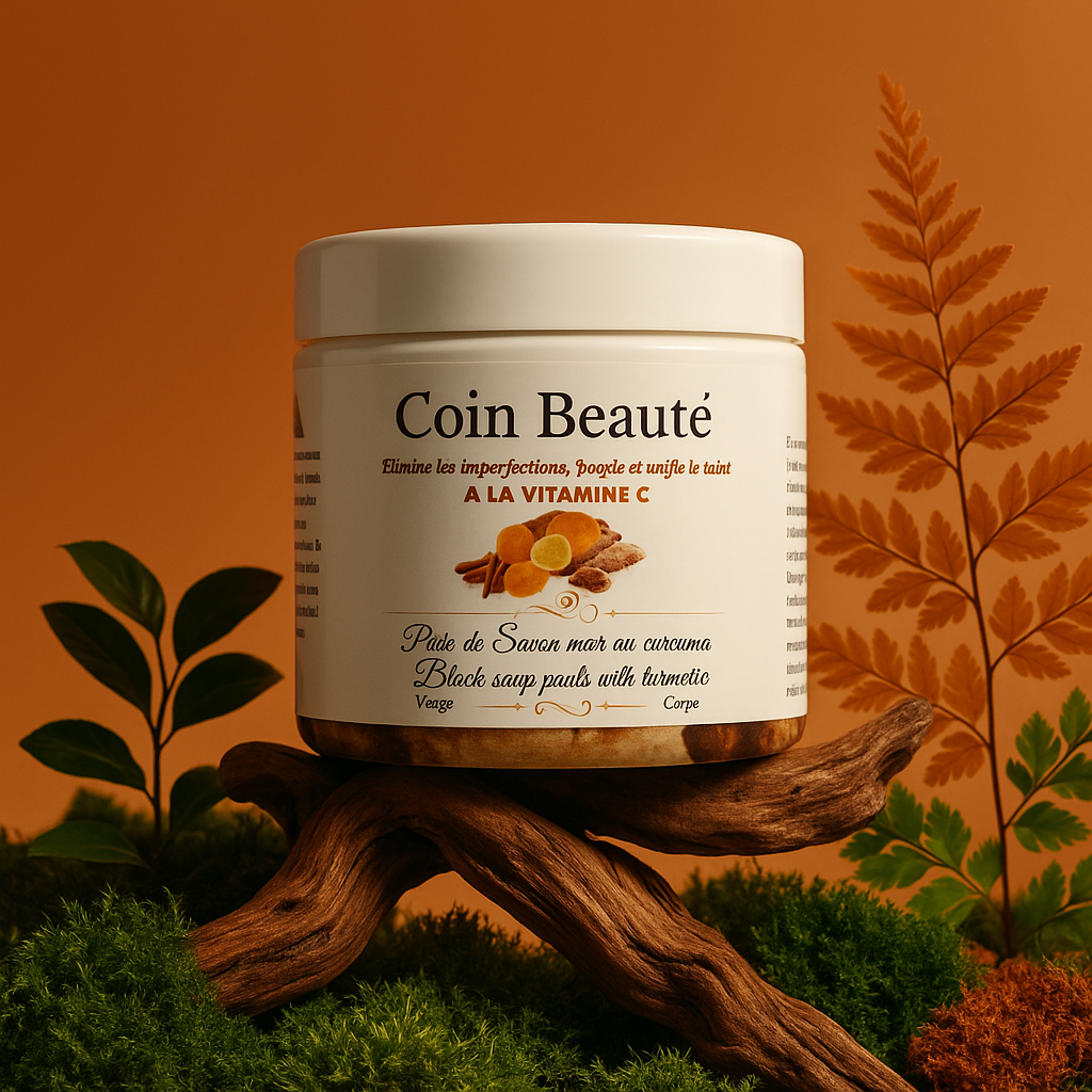 Savon Noir en Pâte à la Vitamine C & Curcuma – Éclat, Anti-Imperfections & Teint Unifié – Image 4